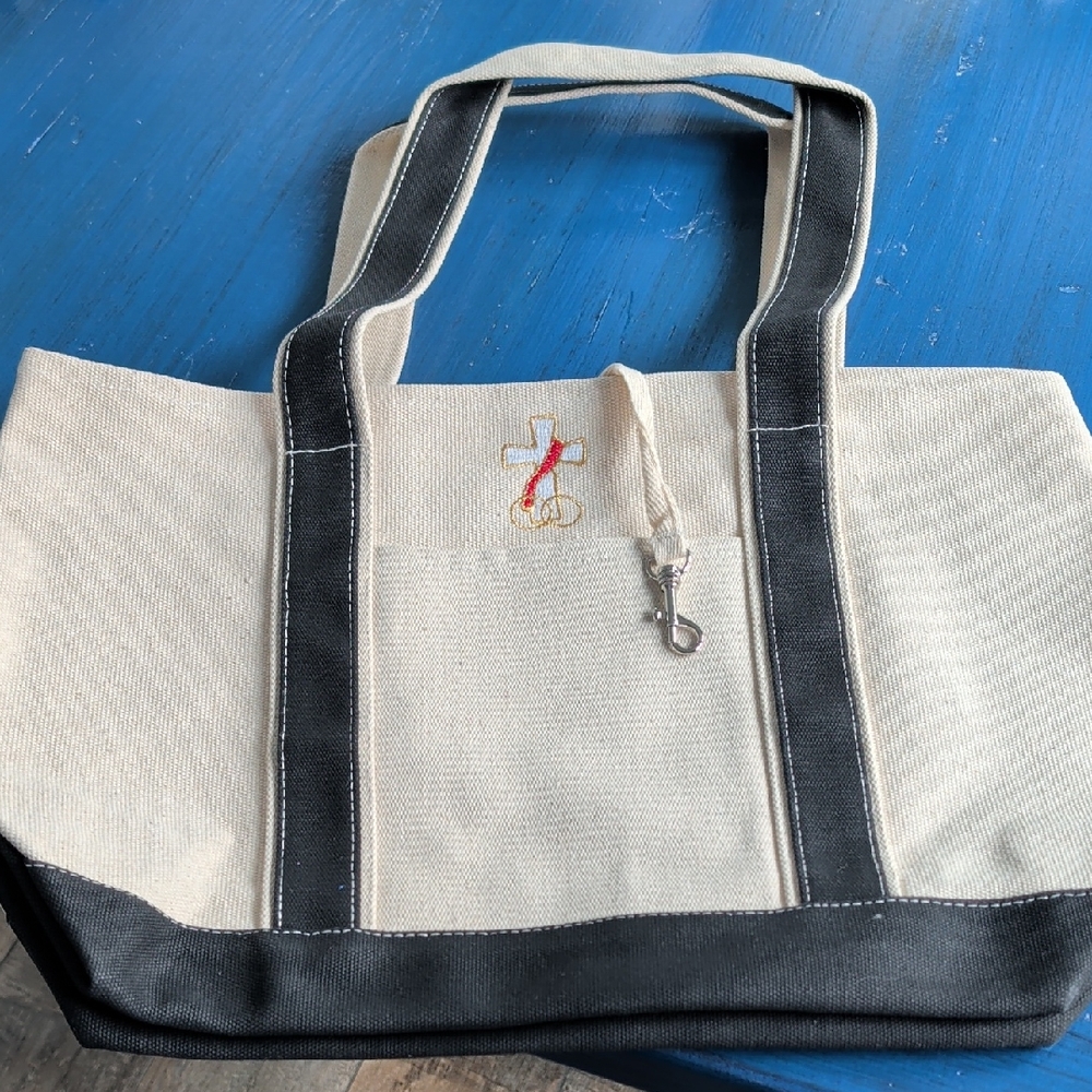 Canvas Tote Bag with Black Trim--Deacon or Religious